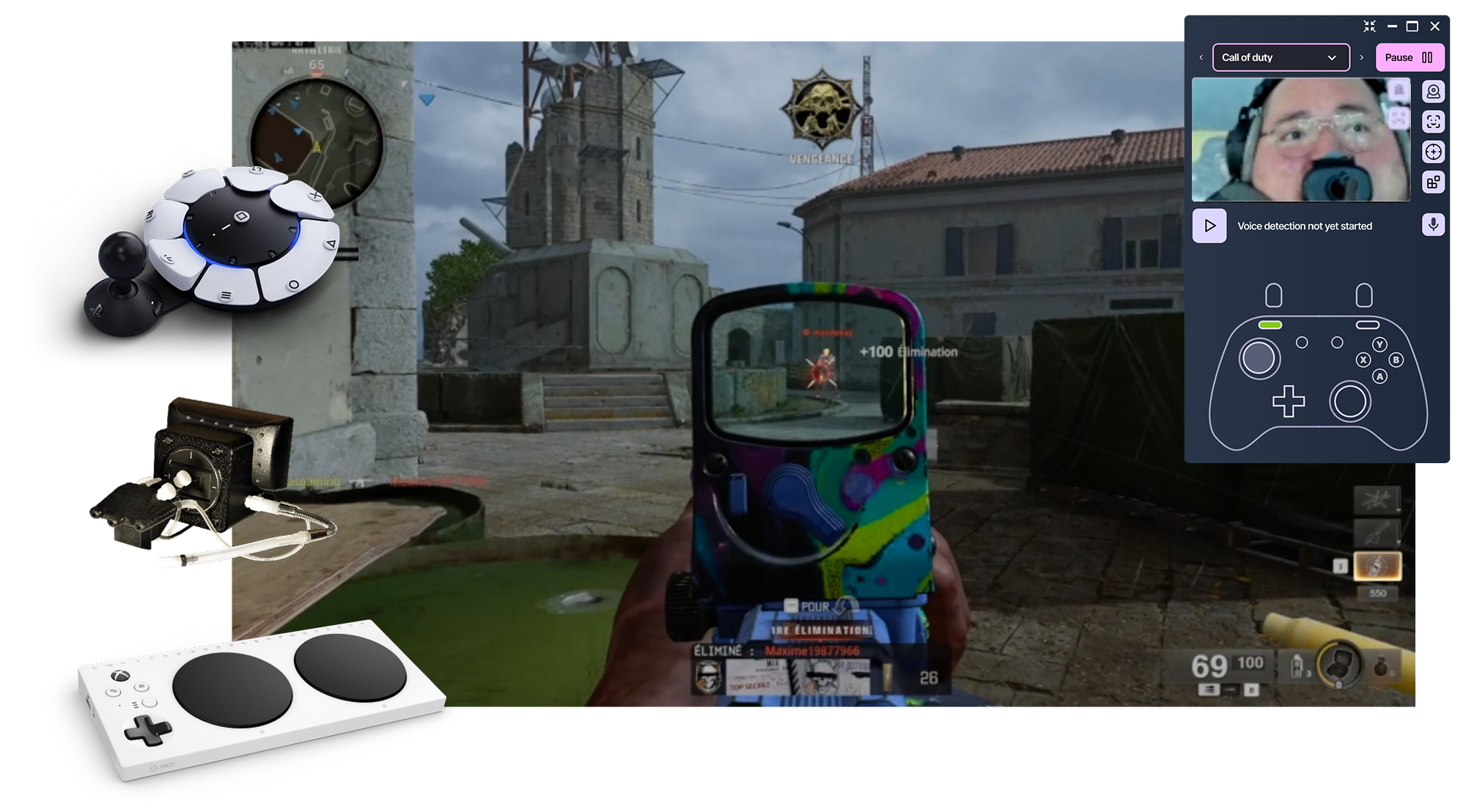 Call of Duty joué avec un QuadStick et les commandes PlayAbility